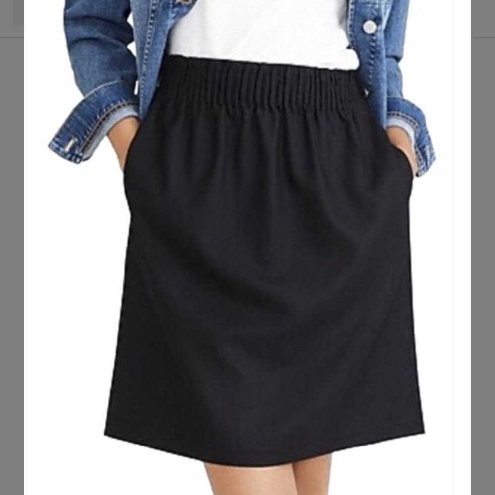 J. Crew Black Wool Sidewalk Skirt